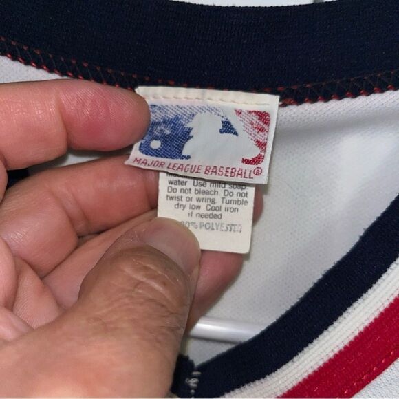 Vintage Cleveland Indians pro Knit Jersey #7 Chief Wahoo Baseball MLB USA made L - Picture 4 of 8